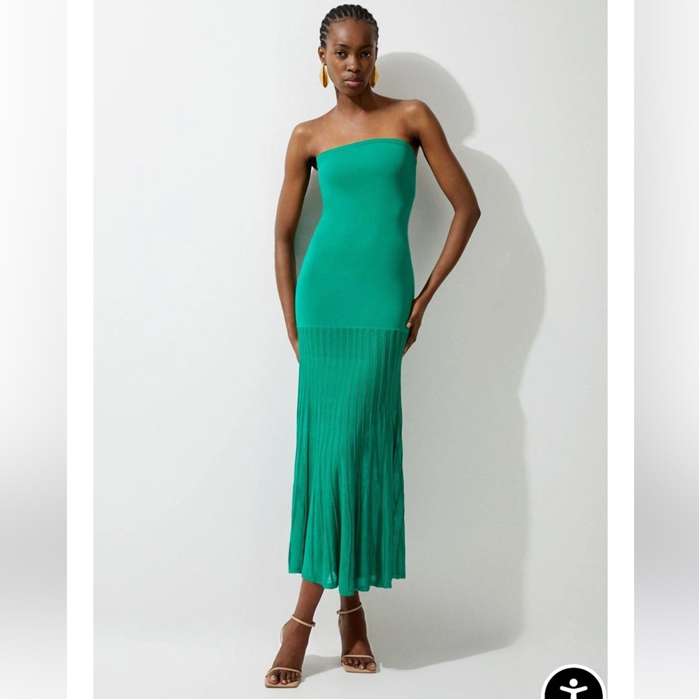 Karen Millen Green Strapless Dress